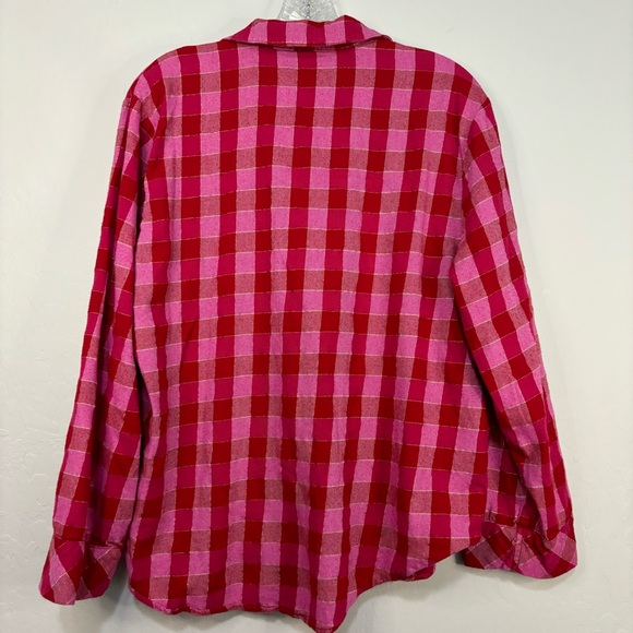 VICTORIAS SECRET Matching Pajama Set Long Sleeve Pants Pink Plaid Size Large - Picture 6 of 16